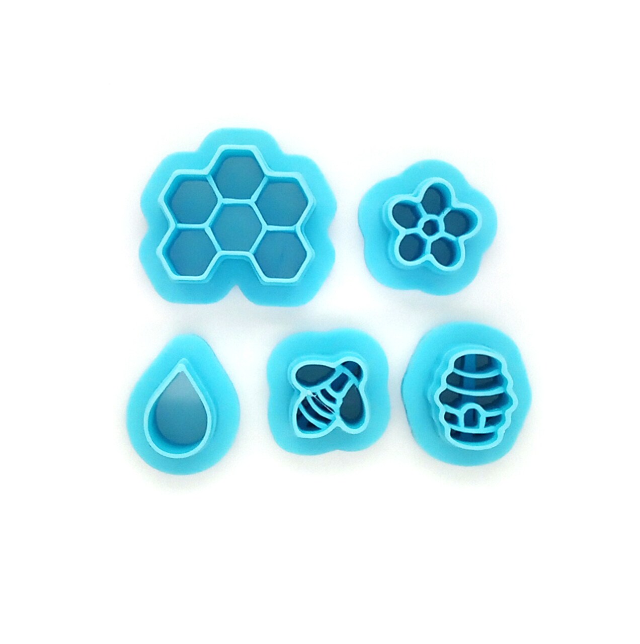 Tiny Bee Clay Cutters for Stud Earrings, with Honeycomb & Flower, Adorabilities
